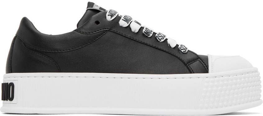 Moschino Black Faux-Leather Sneakers - Picture 5