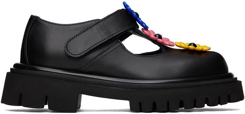 Moschino Black Flower Loafers - Picture 5