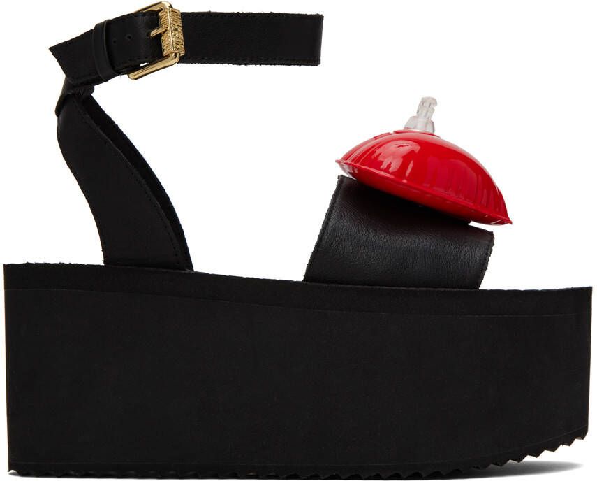 Moschino Black Inflatable Heart Sandals - Picture 4