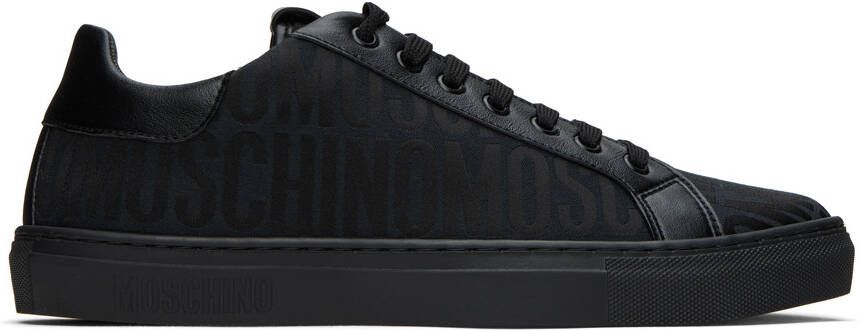 Moschino Black Jacquard Logo Sneakers - Picture 5