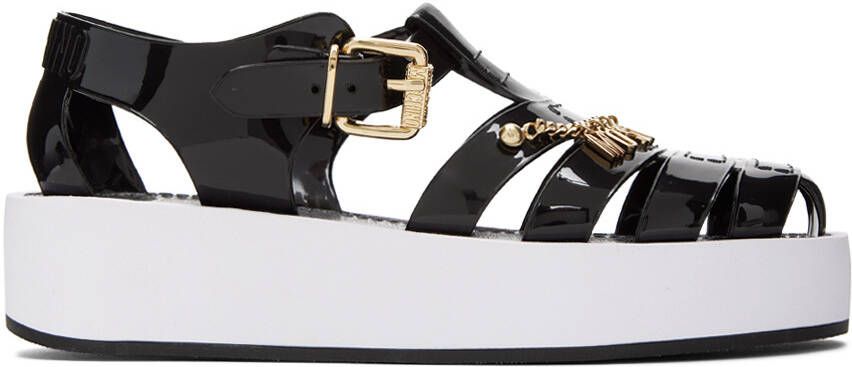 Moschino Black Jelly Sandals - Picture 4