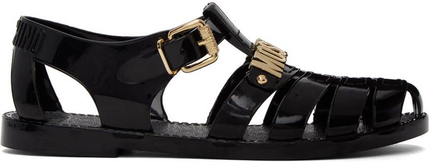 Moschino Black Jelly Sandals - Picture 5
