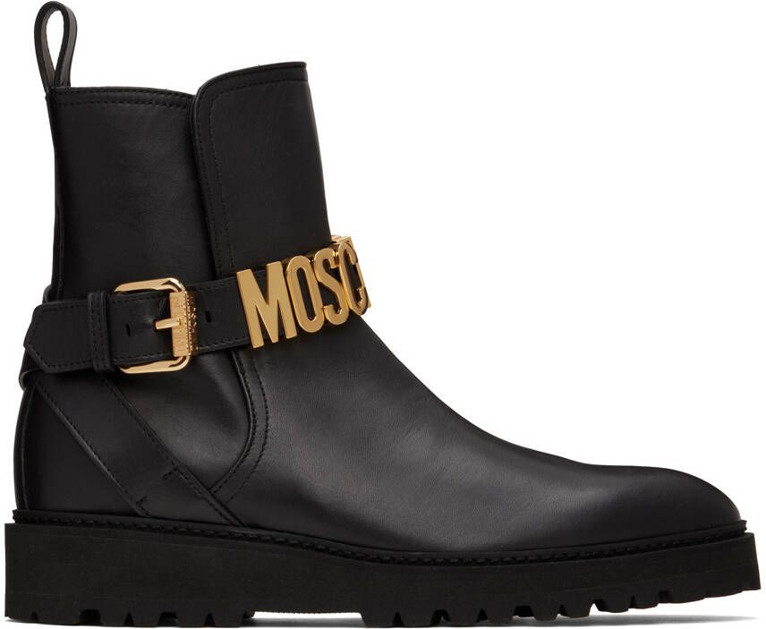 Moschino Black Leather Boots
