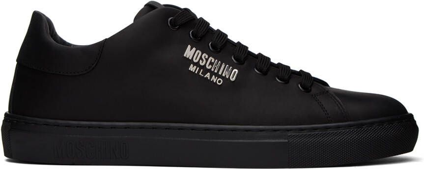 Moschino Black Leather Sneakers - Picture 5