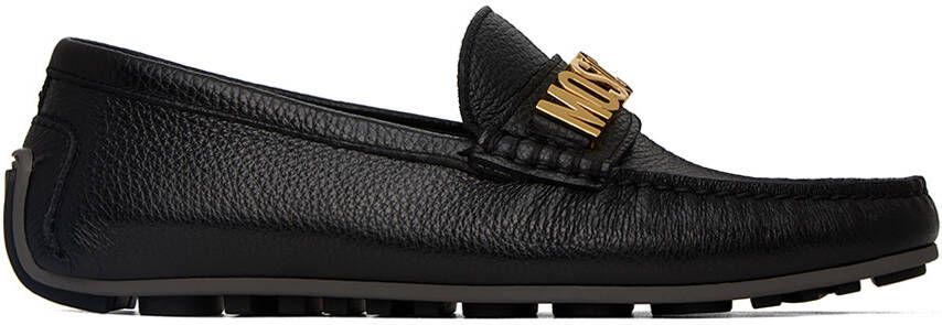 Moschino Black Logo Hardware Loafers - Picture 5