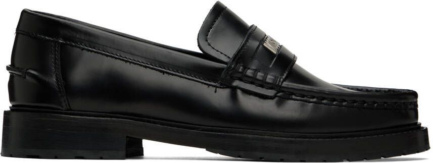 Moschino Black Logo Hardware Loafers