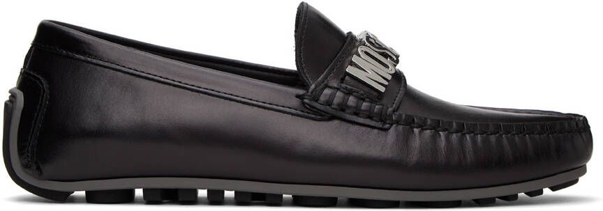 Moschino Black Logo Loafers - Picture 5