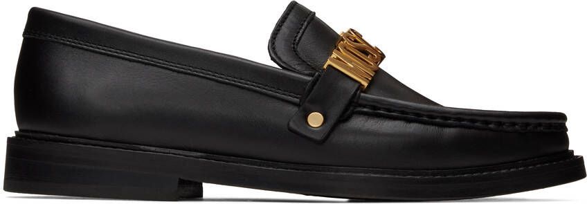 Moschino Black Logo Loafers - Picture 5