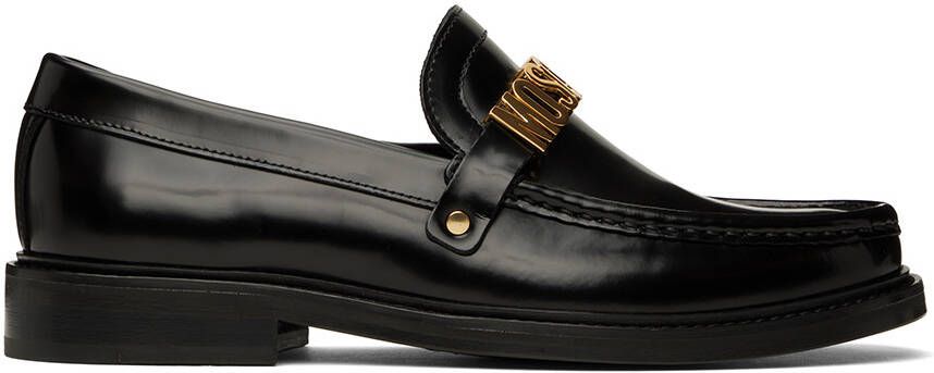 Moschino Black Logo Loafers - Picture 4