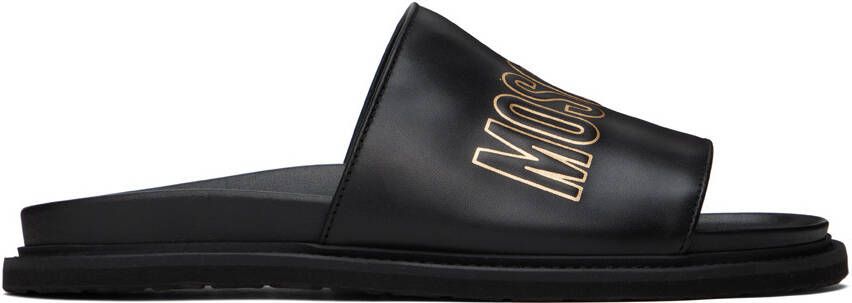 Moschino Black Logo Sandals - Picture 5
