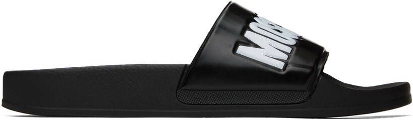 Moschino Black Logo Slides - Picture 5