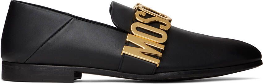 Moschino Black Maxi Lettering Loafers - Picture 5