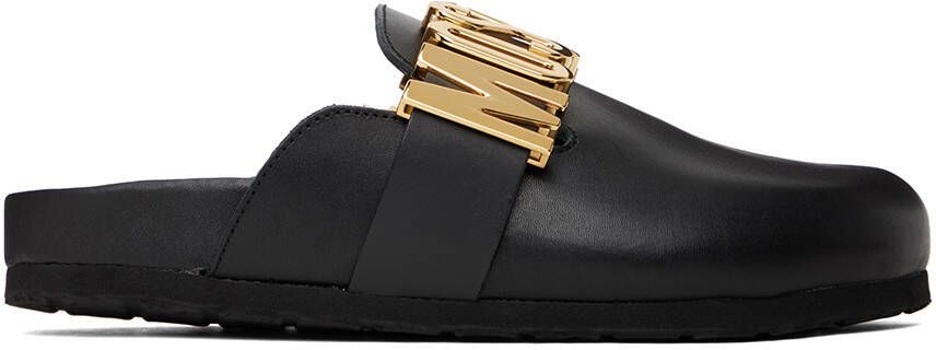 Moschino Black Maxi Lettering Logo Loafers - Picture 5