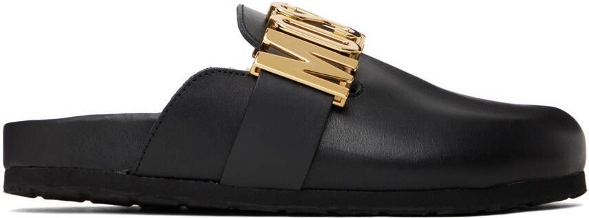 Moschino Black Maxi Lettering Logo Loafers - Picture 5