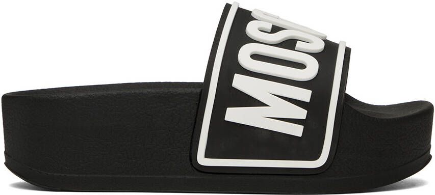 Moschino Black Platform Slides - Picture 5