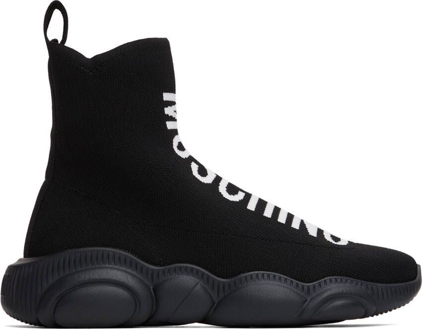 Moschino Black Teddy Sock Sneakers - Picture 5