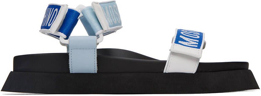 Moschino Blue Jacquard Logo Sandals - Picture 5