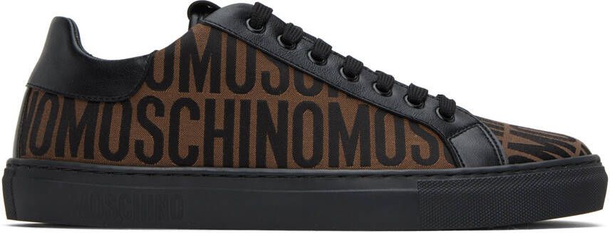 Moschino Brown & Black Jacquard Sneakers - Picture 5