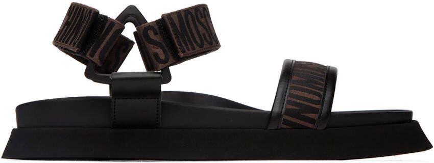 Moschino Brown Jacquard Logo Sandals - Picture 5