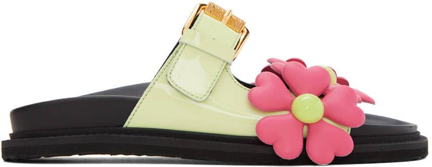 Moschino Green Heart Flowers Sandals - Picture 4
