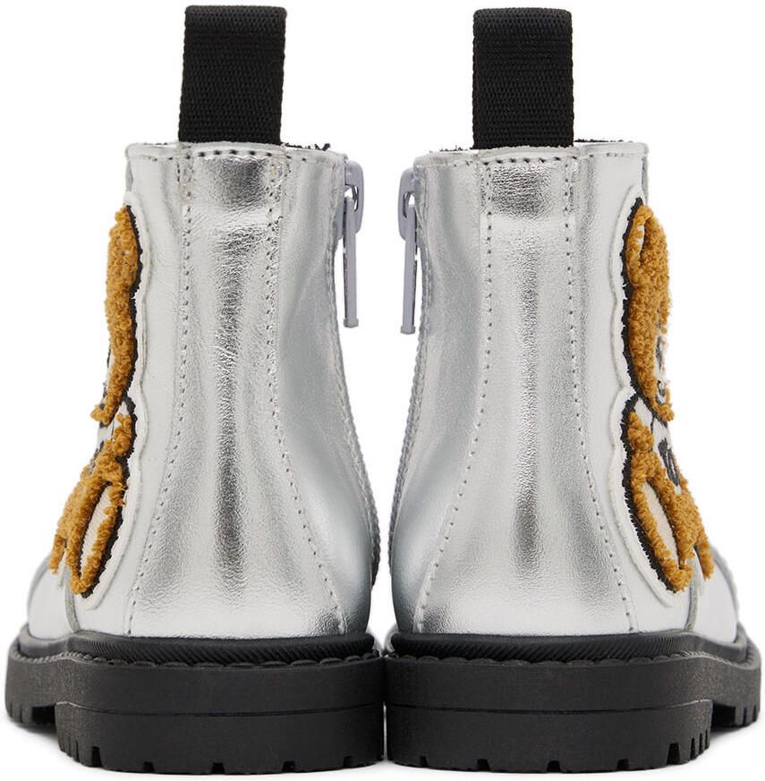 Moschino Baby Silver Teddy Chelsea Boots