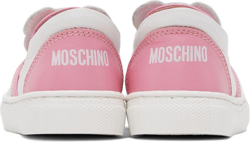 Moschino Baby White & Pink Teddy Slip-On Sneakers