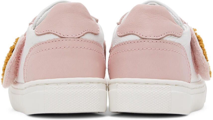 Moschino Baby White & Pink Teddy Sneakers