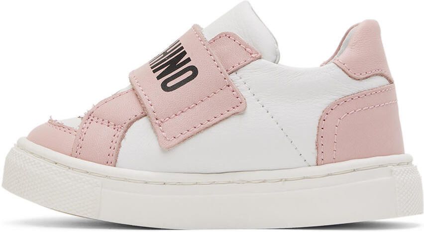 Moschino Baby White & Pink Teddy Sneakers - Picture 2
