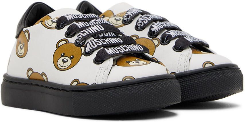 Moschino Baby White Teddy Print Sneakers - Picture 3