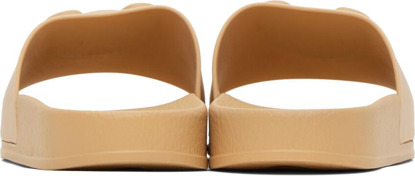 Moschino Beige Teddy Slides