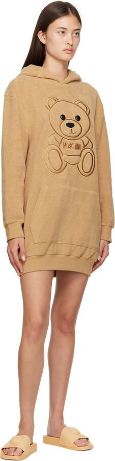 Moschino Beige Teddy Slides - Picture 4