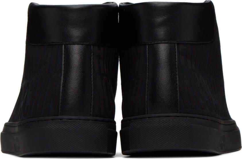 Moschino Black All-Over Logo Sneakers