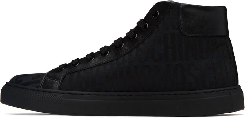Moschino Black All-Over Logo Sneakers - Picture 3