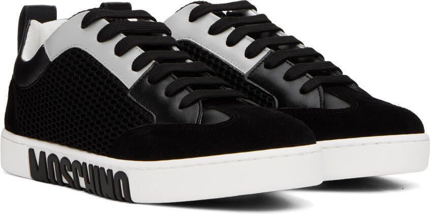 Moschino Black & Gray Side Logo Sneakers - Picture 2