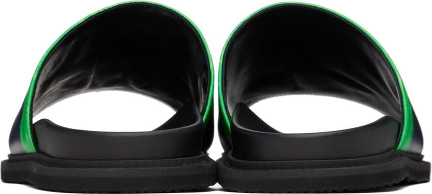 Moschino Black & Green Logo Sandals