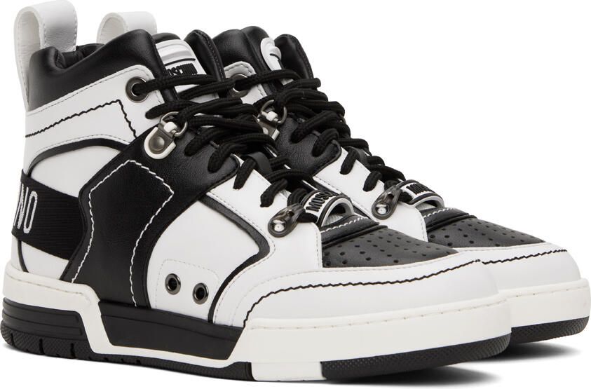 Moschino Black & White Streetball Sneakers - Picture 3