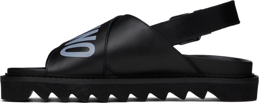 Moschino Black Criss-Cross Sandals - Picture 3