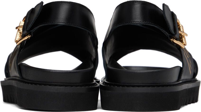 Moschino Black Criss-Cross Sandals