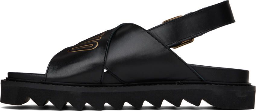 Moschino Black Criss-Cross Sandals - Picture 3