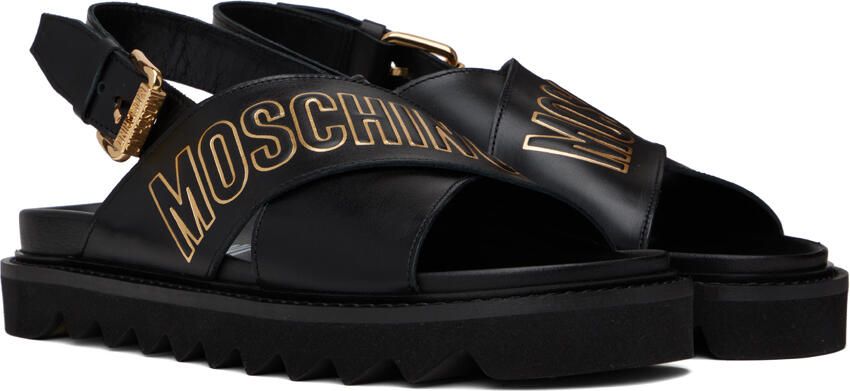 Moschino Black Criss-Cross Sandals - Picture 2