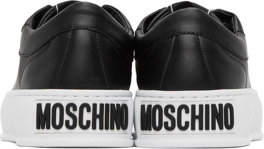 Moschino Black Faux-Leather Sneakers