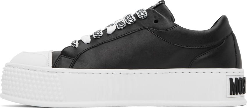 Moschino Black Faux-Leather Sneakers - Picture 3
