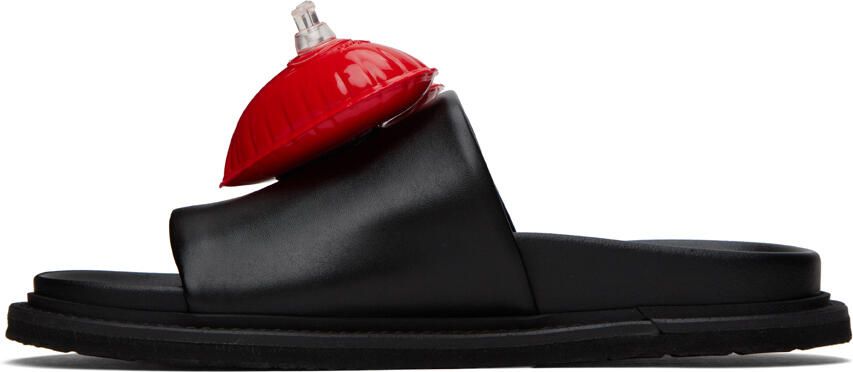 Moschino Black Inflatable Heart Slides - Picture 3