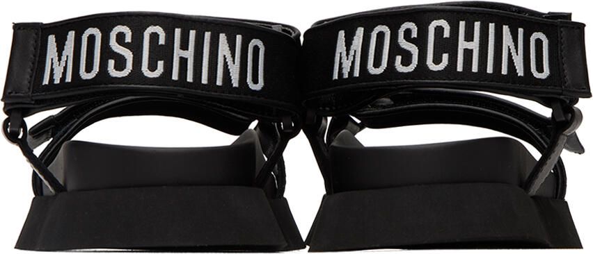 Moschino Black Jacquard Logo Sandals