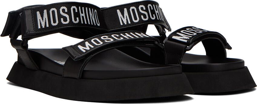Moschino Black Jacquard Logo Sandals - Picture 2