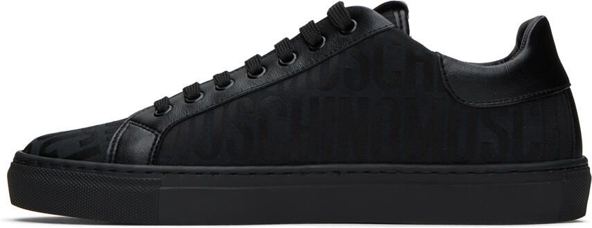Moschino Black Jacquard Logo Sneakers - Picture 3