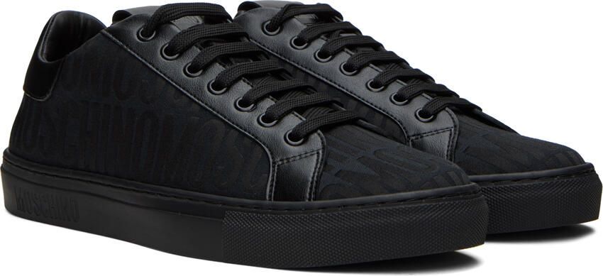Moschino Black Jacquard Logo Sneakers - Picture 2