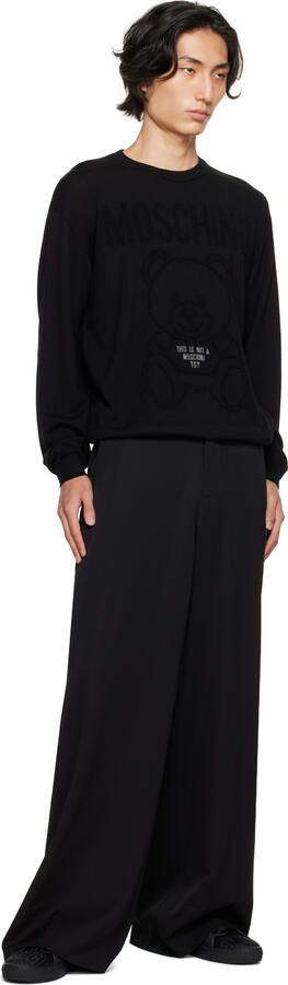 Moschino Black Jacquard Logo Sneakers - Picture 4