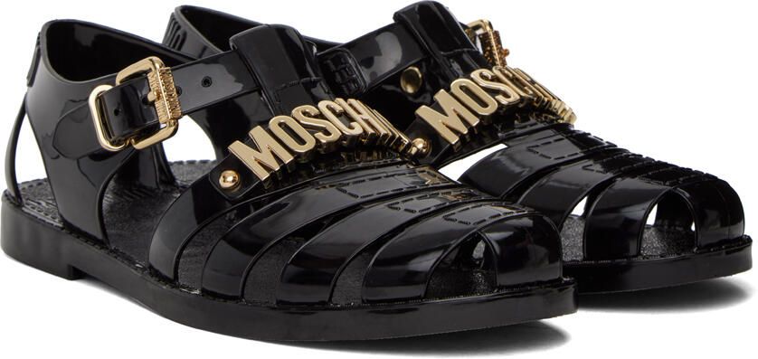 Moschino Black Jelly Sandals - Picture 2