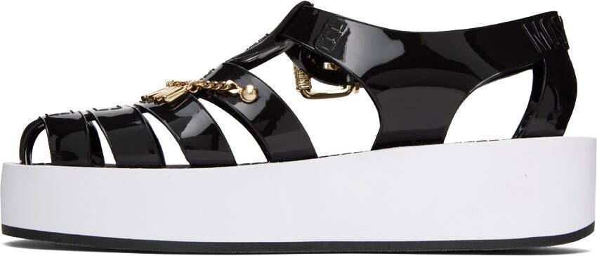 Moschino Black Jelly Sandals - Picture 3